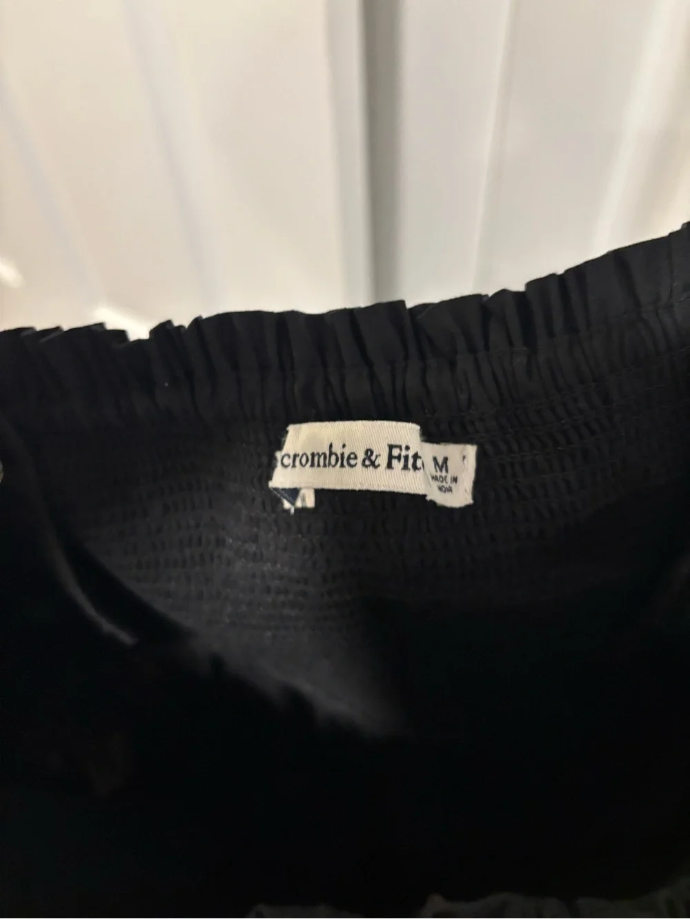 Abercrombie & Fitch Black Smocked Maxi Dress with Contrast Embroidered Yoke